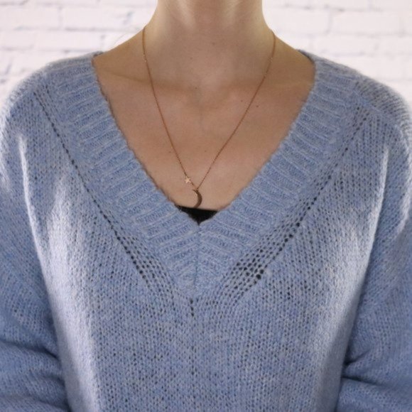 NWT Hudon's Bay wool blend baby blue sweater c2 - Picture 5 of 7